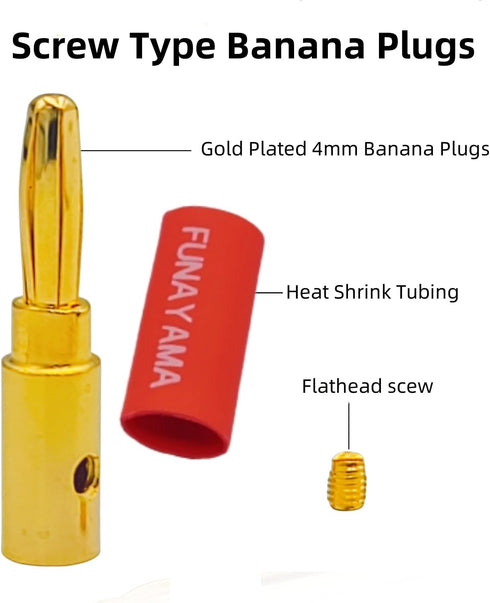 4mm Banana Plugs, Gold Plated Speaker Banana Plug Connectors for Speaker Wire, Wall Plate, Multimeter Test Leads, Battery Charger Adapter(5 pair/1...