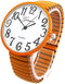 Blekon Collection Fashion Watch Wholesale Geneva Super Large Stretch Watch Clear Number Easy Read (Orange)...