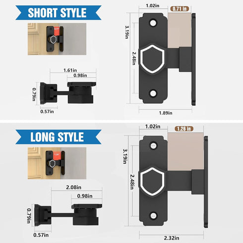 90 Degree Flip Barn Door Lock, Sturdy 304 Stainless Steel Gate Latch, Home Security Sliding Door Lock Best for Barn, Bathroom, Bedroom, Cabinet, G...