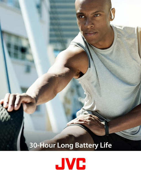 JVC Sport True Wireless Earbuds Headphones, Lightweight and Compact, Long Battery Life (up to 30 Hours), Sound with Neodymium Magnet Driver, Water...