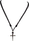BlueRica Nail & Cross on Adjustable Black Cord Necklace (Old Silver Finish)...