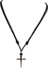 BlueRica Nail & Cross on Adjustable Black Cord Necklace (Old Silver Finish)...