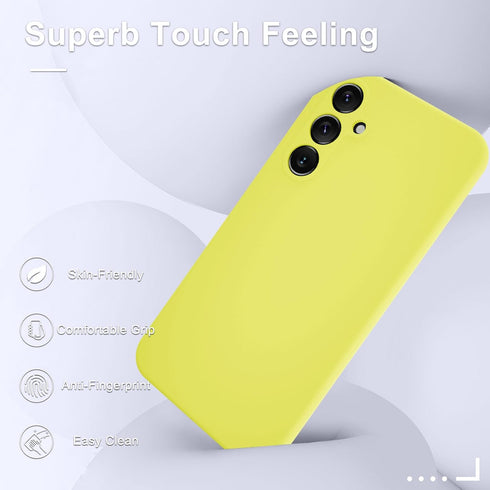 for Samsung Galaxy A25 5G Case, Silicone Phone Case with 1 Screen Protector, Soft Anti-Scratch Microfiber Lining, Full Body Shockproof Slim Cover,...