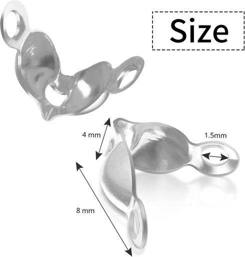 Syhood 1400 Pieces Bead Tips Knot Covers Bulk Clamshell Bead Tips for Jewelry Making Open End Caps Knot Covers for DIY Bracelet Necklaces Earrings...