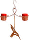 Monarch Abode 19046 Handcrafted Double Hanging Hummingbird Feeder with Metal Hummingbird Ornament Outdoor Decor for Garden Backyard Patio and Deck...