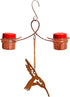 Monarch Abode 19046 Handcrafted Double Hanging Hummingbird Feeder with Metal Hummingbird Ornament Outdoor Decor for Garden Backyard Patio and Deck...