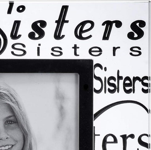 Malden International Designs Mirrored Glass With Silver Metal Inner Border Sisters Picture Frame, 4x6, Clear...