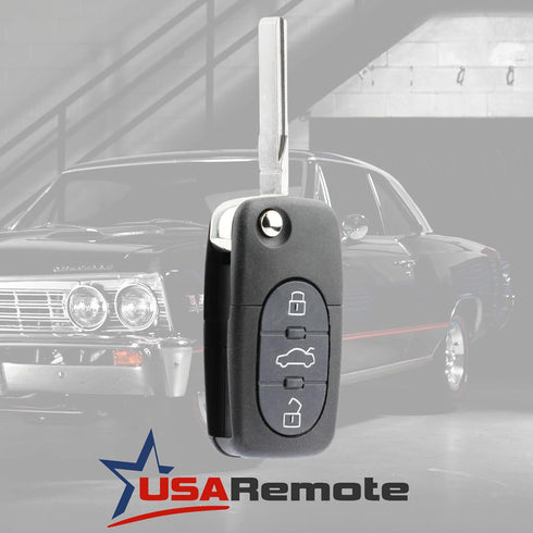 Replacement Keyless Entry Remote Flip Key Fob fits 1998 1999 2000 2001 VW Beetle, Golf, Jetta, Passat (HLO1J0959753F)...