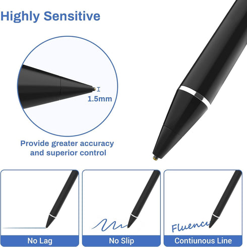 Stylus Pens for Touch Screens, Universal Fine Point Stylus for iPad, iPhone, iOS/Android Smart Phone and Other Tablets, Active Stylus Stylist Pen ...