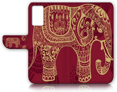 for Samsung Note 20, Galaxy Note 20, Designed Flip Wallet Phone Case Cover, A21111 Tribal Red Elephant 21111...