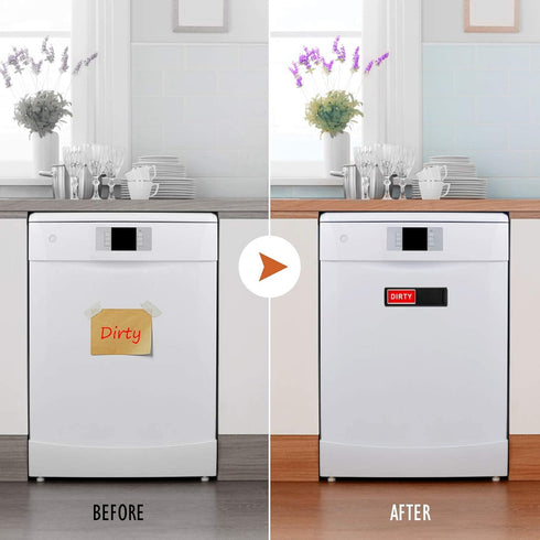 Dishwasher Magnet Clean Dirty Sign Shutter Only Changes When You Push It Non-Scratching Strong Magnet or Adhesive Options Indicator Tells Whether ...