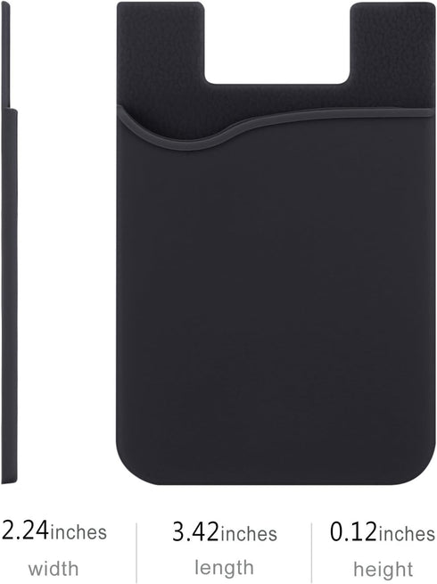 Pofesun Adhesive Phone Card Holder, 3 Pack Silicone Stick-on Wallet ID/Credit Card Holder Pouch Sleeve Self Adhesive Sticker Case for iPhone 16 15...