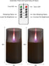 Flameless Candles Upgraded Realistic Flickering Flame LED Candles,Battery Operated Candles with Remote Timers,Acrylic Electric Candles Set of 3(D ...