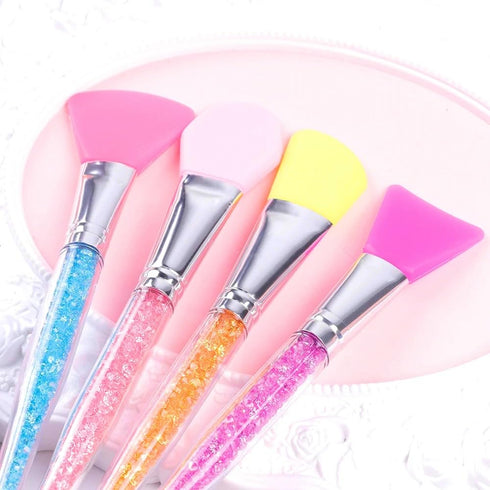 SILICONE FACE MASK BRUSH, 4 PCS SET,FLEXIBLE FACIAL MUD MASK APPLICATOR BRUSH,SOFT FACE MASK APPLICATOR FOR MUD,CLAY,CHARCOAL MASK...