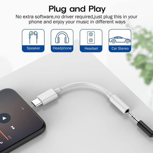 Wired Earbuds Cables 3.5mm Jack to Type C Cables Only 2-Pack (3.5mm Jack to Type C, Cables Only)...