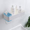 MORNITE Bathroom Organizer Mirror, Restroom Shelf Adhesive Wall Mount No Drilling Basket Rack Shelves Shower Caddy Blue...