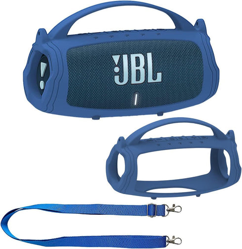 Silicone Cover Case for JBL Charge 5 Portable Bluetooth Speaker, Protective Skin Case for JBL Charge 5 Portable Bluetooth Speaker Accessories(Blue...