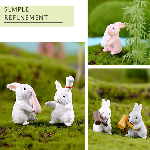MAOMIA 12 Pcs Rabbit Figures for Kids, Bunnies Toy Set Cake Toppers, Miniature Rabbit Fairy Garden Figurines Collection Playset for Christmas Birt...