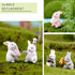 MAOMIA 12 Pcs Rabbit Figures for Kids, Bunnies Toy Set Cake Toppers, Miniature Rabbit Fairy Garden Figurines Collection Playset for Christmas Birt...