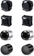 D.Bella Stud Earrings Fake Cubic Zirconia Diamond Earrings for Women Men Black...