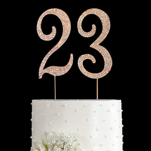 MAGJUCHE Gold 23" Crystal Cake Topper, Number 23 Rhinestones 23rd Birthday Cake Topper, Men or Women Birthday or 23th Anniversary Party Decoration...