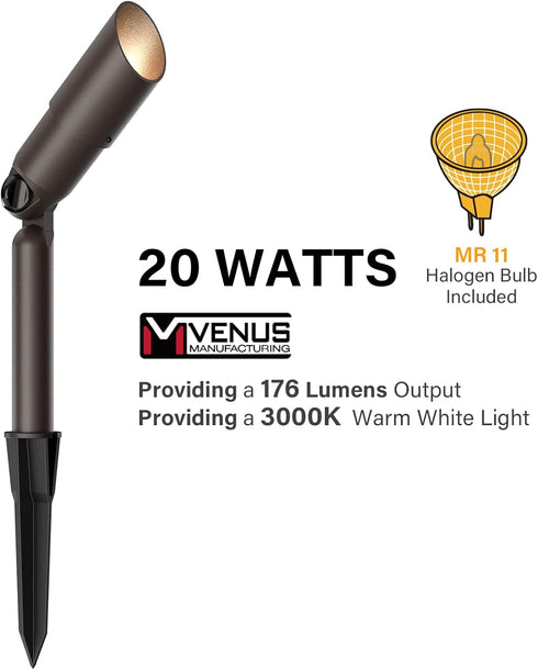 Malibu Low Voltage Floodlight Outdoor Landscape Lighting 176 Lumen 20W Halogen Warm White Skyline 12V Spotlight for Garden Yard Driveway Light 830...