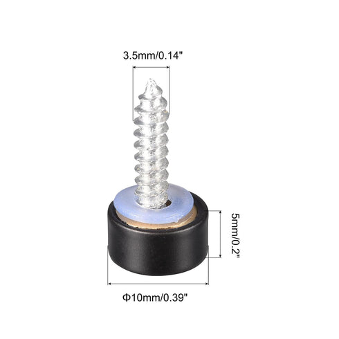 uxcell Mirror Screws, 10mm/0.39", 10Pcs Brass Decorative Cap Screws Cover Nails Fasteners for Mirror Tables Bath Plates Wardrobes Glass Signs, Bla...