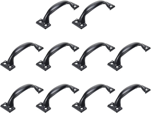 10 Pack 3 Inch Long Kitchen Cabinet Pulls Metal Bow Handles Matte Black Shed Door Handle Gate Handles Hardware for Drawer, Cupboard, Barn Door...