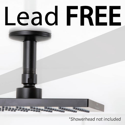 JS Jackson Supplies 3 in. Black Shower Arm for Ceiling-Mounted Rainfall Showerhead...