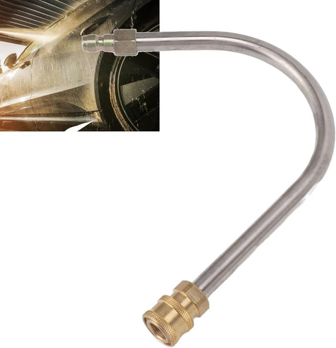 HEEPDD U Shape Pressure Washer Extension Wand, 4000psi 1/4 Inch Quick Connect Power Washer 45° Curved Rod Wand Lance for Gutter Patio Car Pet Wind...