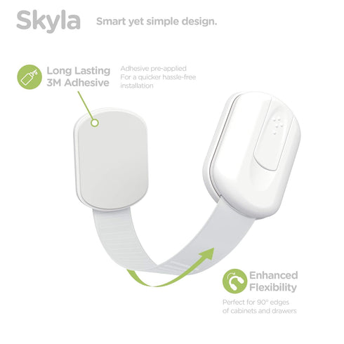 SKYLA HOMES Baby Locks (8-Pack) Child Safety Cabinet Proofing - Safe Quick and Easy 3M Adhesive Cabinet Drawer Door Latches No Screws & Magnets Mu...
