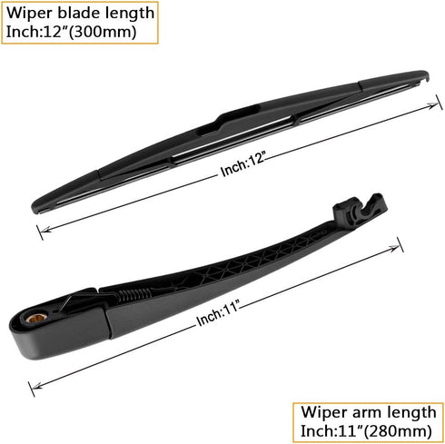 AUTOBOO Replacement for Hyundai Tucson 2010-2015 Rear Windshield Wiper Arm Blade Set -OE 988503W000, 98811-1H000...