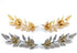 yueton?2 Pairs Metal Golden and Silver Leaves Brooch Suit Shirt Collar Decoration Parts...