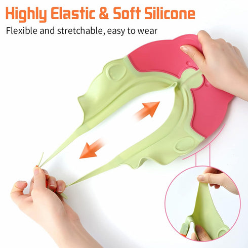 Baby Shower Cap Bathing Protection Silicone Adjustable Foldable Hair Washing Hat Shampoo Cap for Baby Toddler Kid Portable (Pink)...
