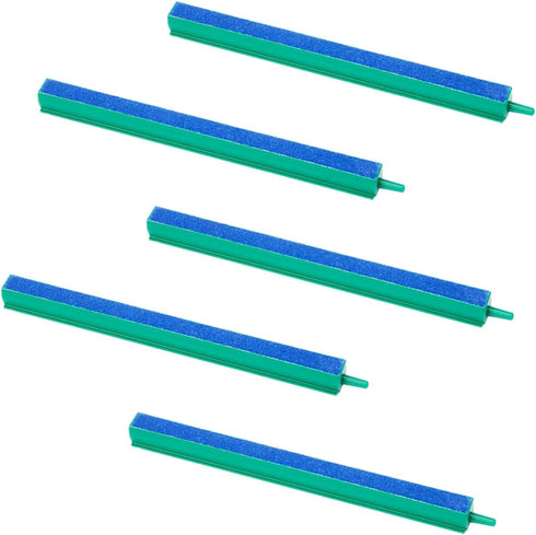 10 Inch Aquarium Air Stones Bar - Air Stone Kit with 5 Pcs Square Oxygen Diffuser Long Bubble Release Mineral Airstones for Fish Tank Pumps DWC Bu...