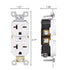 Duplex Electrical Receptacle Outlets, 20Amp 250V Wall Outlet Straight Blade Receptacle, 2 Pole 3 Wire, 20A 250V Outlet, 6-20R/6-15R, White, 1-Pack...