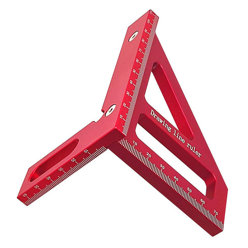 3D Multi Angle Measuring Ruler, 45/90 Degree Woodworking Square Protractor, Aluminum Alloy Miter Triangle Ruler, High Precision Layout Measuring T...