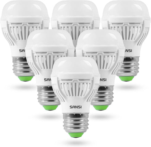SANSI 60W Equivalent LED Light Bulbs, 22-Year Lifetime,6 Pack 900 Lumens Light Bulb with Ceramic Technology,5000K Daylight Non-Dimmable, E26, A15,...