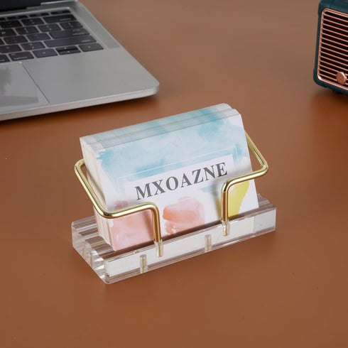Acrylic Business Card Holder for Desk, Modern Clear Business Card Display Holder, Desktop Business Card Stand Business Cards Organizer, Holds 50 C...