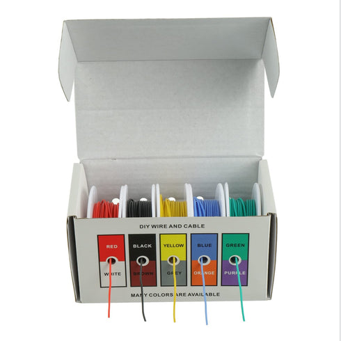 BOJACK 28 AWG Flexible Silicone Wire Electric Wire Hook up Wire Kit 300V Cables with Plus 20 ?2mm Heat Shrink Tubings and a Mini Wire Stripper(5 C...