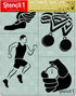 Stencil1 Track 4-Pack Stencil Set - Attractive & Durable Quality Reusable Stencils for Painting - Create Stencil Crafts and Decor - Decor on Walls...