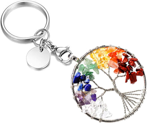 Tree of Life Keychain,Life Tree Key Chain Decorations,Bling Crystal Stone Charms,Sparkling Alloy Gift for Women Girls...