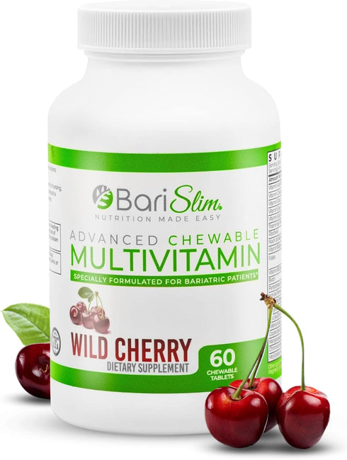 BariSlim Advanced Chewable Bariatric Multivitamin Tablets - Bariatric Vitamin and Supplement for Post Bariatric Surgery Including Gastric Bypass a...