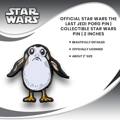 OFFICIAL Star Wars: The Last Jedi Porg Pin | Collectible Star Wars Pin | About 2" Diameter...