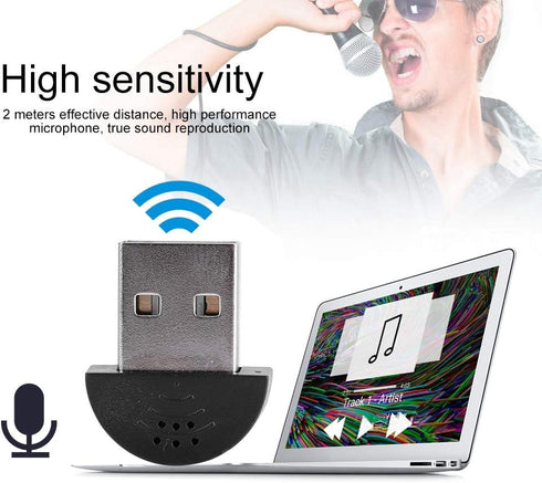 Mini Microphone, Portable USB Studio Speech 360° Omnidirectional Noise Cancellation Microphone Recording Audio MIC Adapter for Computer PC(black)...