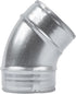 3" Inch 45? Degree Galvanized Steel Duct Elbow - Pressed Industrial Connector Bend - Ventilation Pipe Fitting - Dryer, Exhaust, Extractor Hood Air...