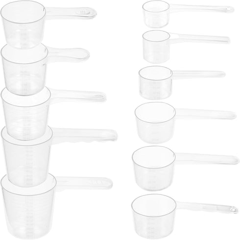 DOTINGHUX® 11-Piece Nesting Measuring Spoons Set, Stackable Clear Plastic Scoops for Pet Food, Coffee, Protein, Spices, Other Dry Goods and Liquid...