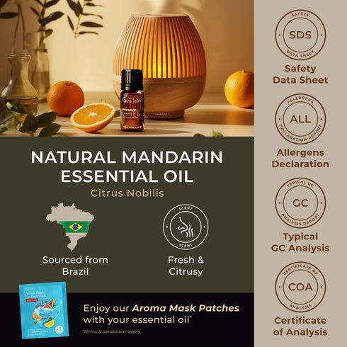 Gya Labs Mandarin Essential Oil for Skin - 0.34 Fl Oz - 100% Pure Natural Mandarin Oil for Diffuser, Skin, Hair, Aromatherapy & Candle Making - Fr...