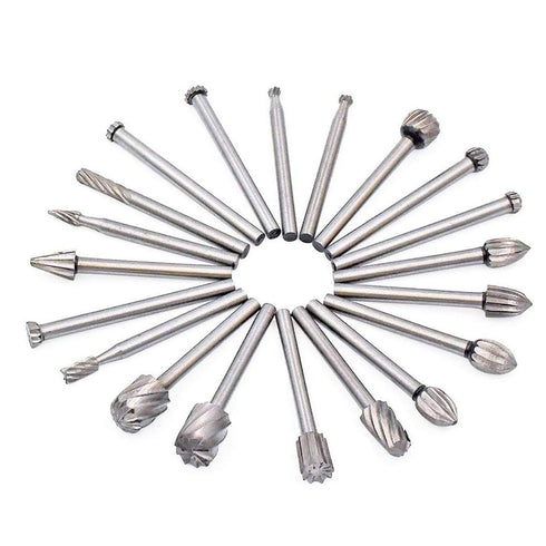 20pcs 1/8 Inch(3mm) Shank HSS Router Bits Burr Rotary Tools Replacement Wood Milling Burrs for Rotary Engraving Woodworking Tool...