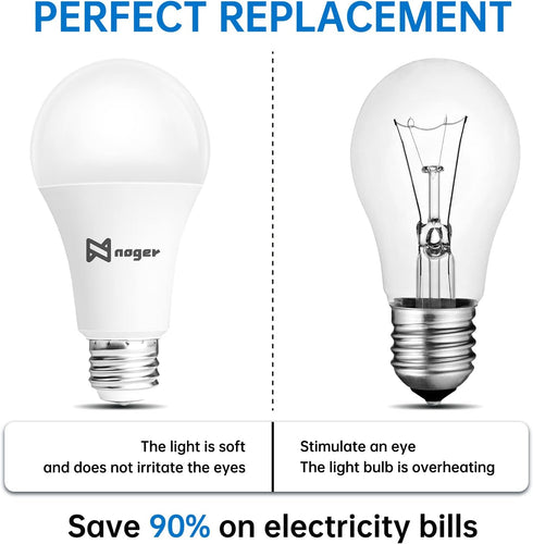 Noger 3-Way Led Light Bulbs A21 ?6 Pack?, 50 100 150W Equivalent, 5000K Daylight, 3 Way E26 Light Bulbs for Reading, 500-1600-2200LM...